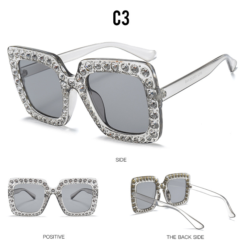 2018 Oversized Square Frame Bling Rhinestone Sunglasses Women Fashion Shades Ebay