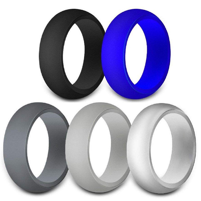 Men Women Flexible Workout Rubber Silicone Rings Wedding