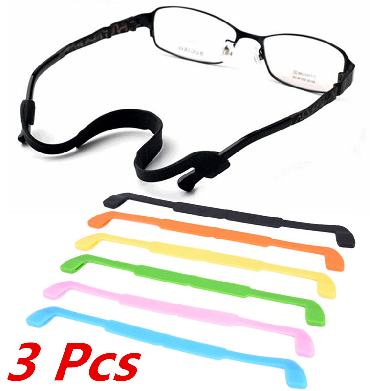 3 Pcs Silicone Eyeglasses Glasses Sunglasses Strap Sports Band Cord ...