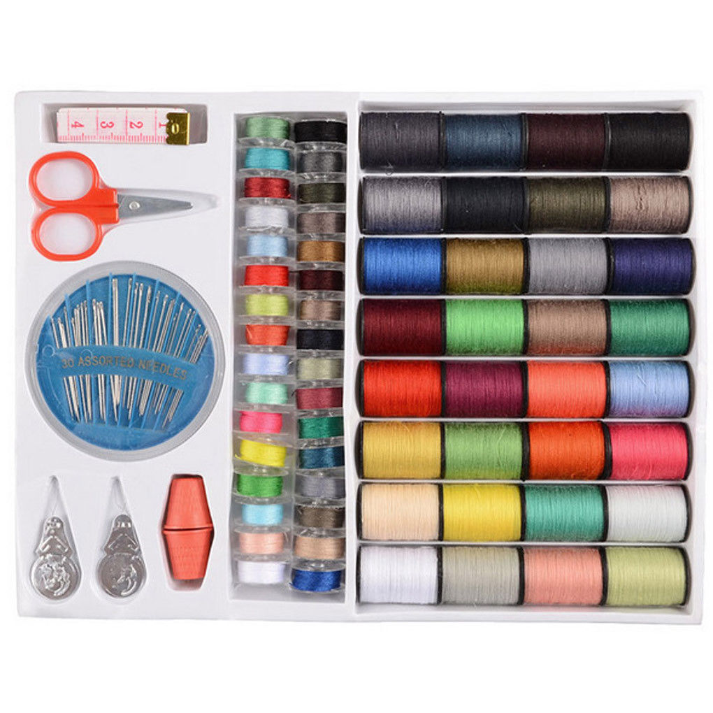 64 spools assorted colors sewing threads needles set sewing tools ...