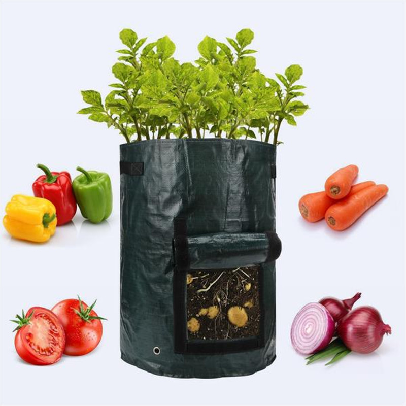 DIY Potato Grow Planter Container Bag Pouch Root Plant Growing Pot Side ...