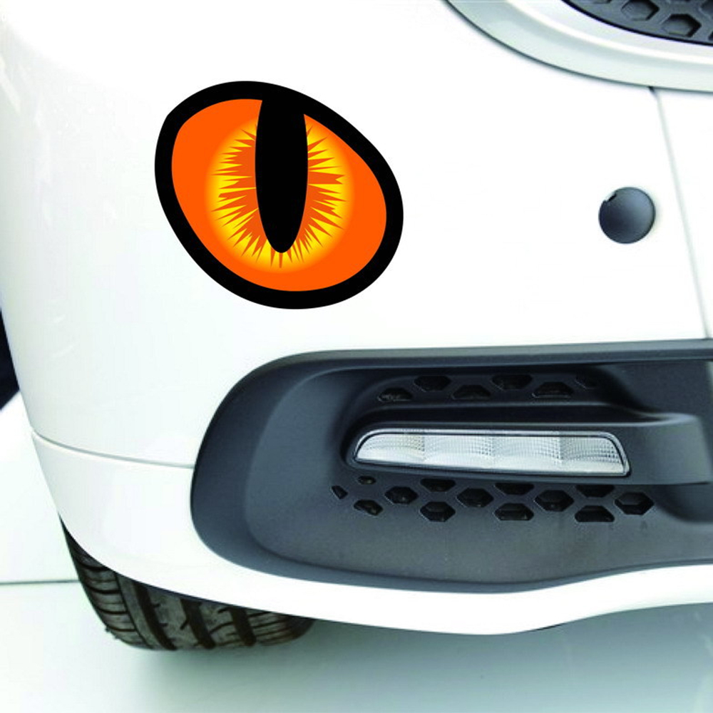 2x Cool 3D Evil Cat Eyes Rearview Mirror Car Sticker Window Decal Graphics PVC Q