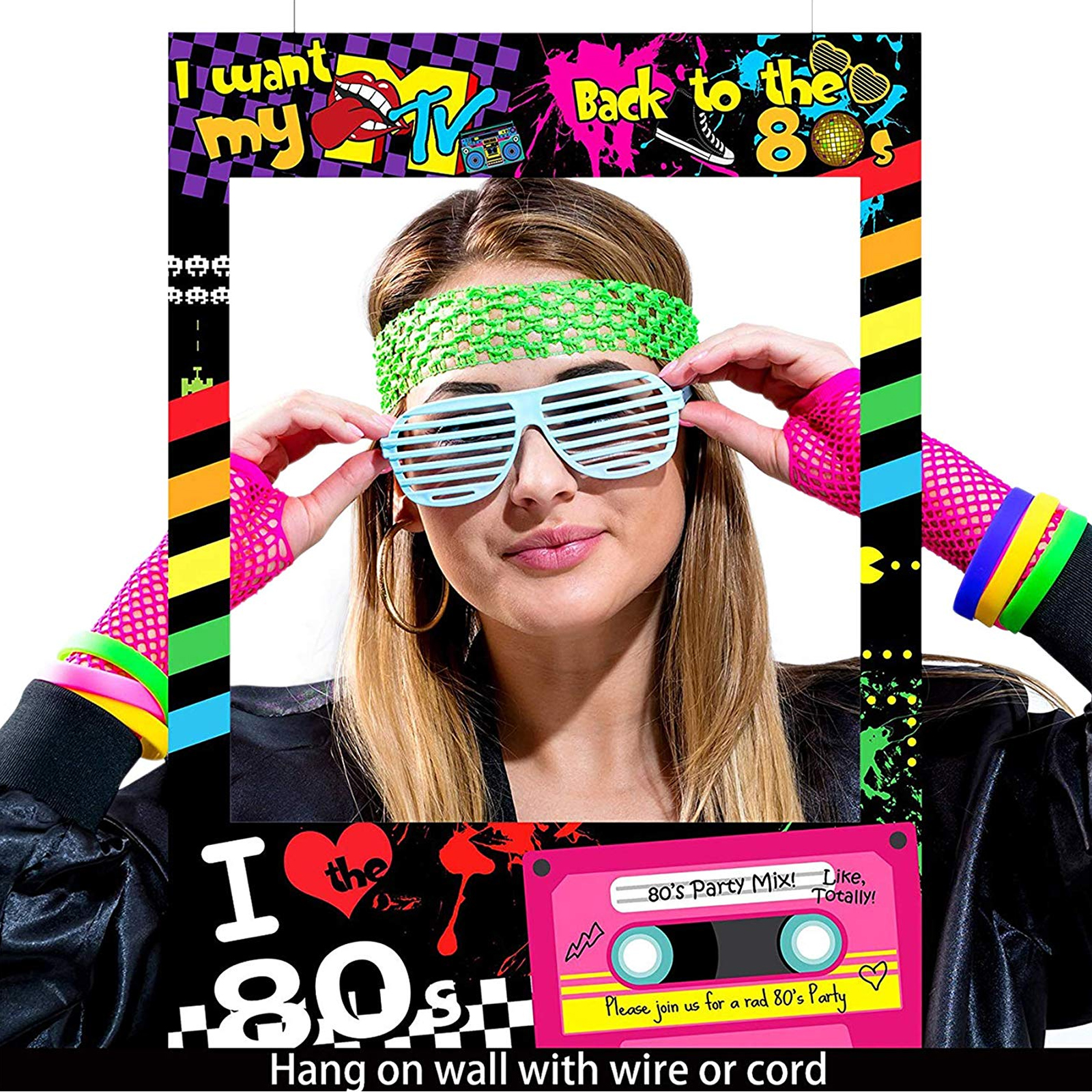 I Love 80s Photo Booth Frame Photobooth Props Retro Music Dance Party Selfie Ebay