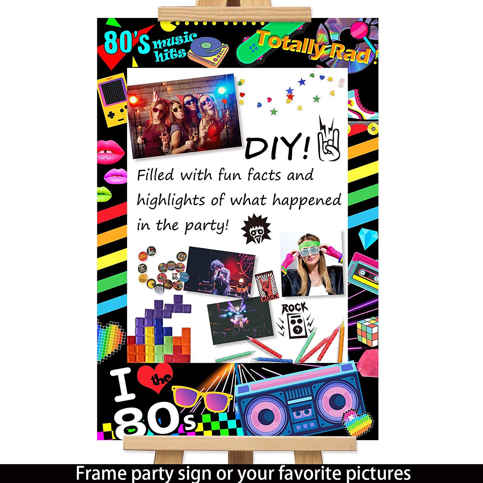 I Love 80s Photo Booth Frame Photobooth Props Retro Music Dance Party Selfie Ebay
