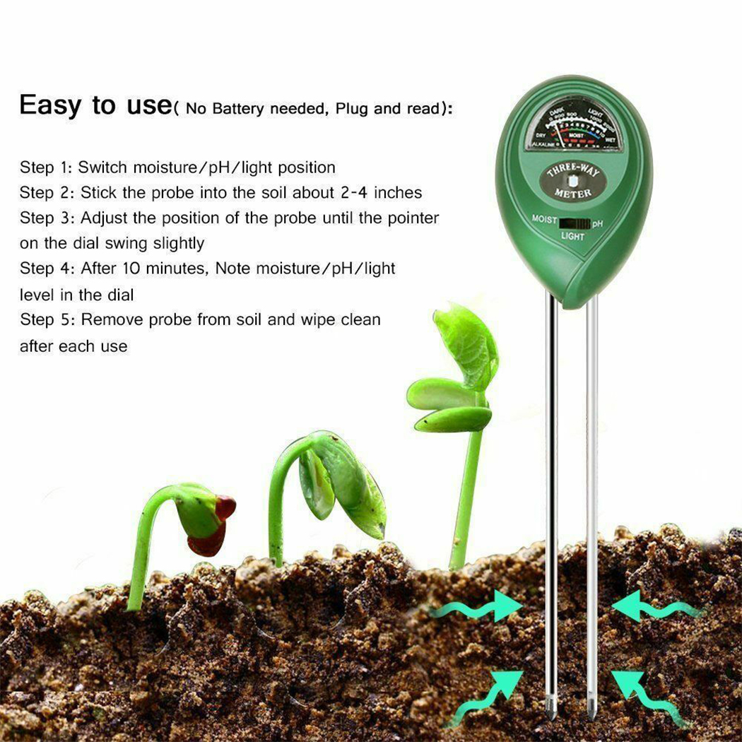 3 in1 PH Gardening Yard Easy Moisture Tester Plant Care